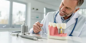 Hands-on training with a dental implant model after you enroll in an AGD implant course.