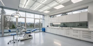 Digital equipment for a hands-on guided dental implant surgery training course.