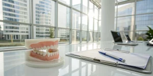 A dental model used for planning full mouth implant CE credits for general dentists.