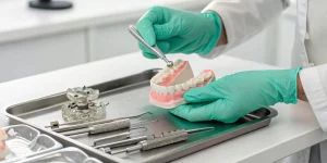 Hands-on training for digital guided implant surgery using a dental model and treatment planning tools.