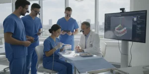 General dentist learning guided flapless implant surgery