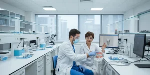 Dentist learning immediate implant placement in a clinical training lab