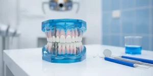 Implant overdenture model used in clinical training