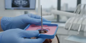 Dental implant impression procedure with open tray coping and guide pin